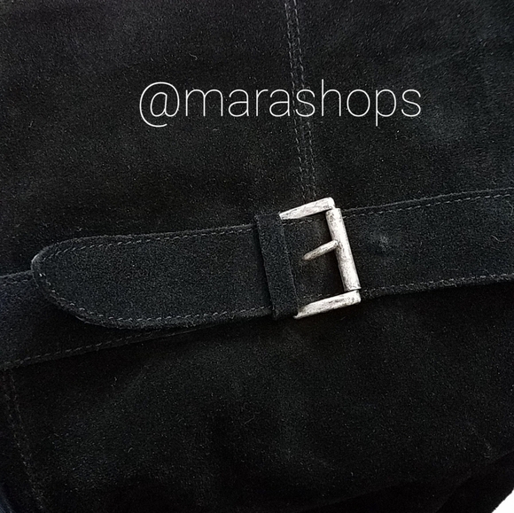 Sundance black suede knee high buckle boots - Picture 2 of 6